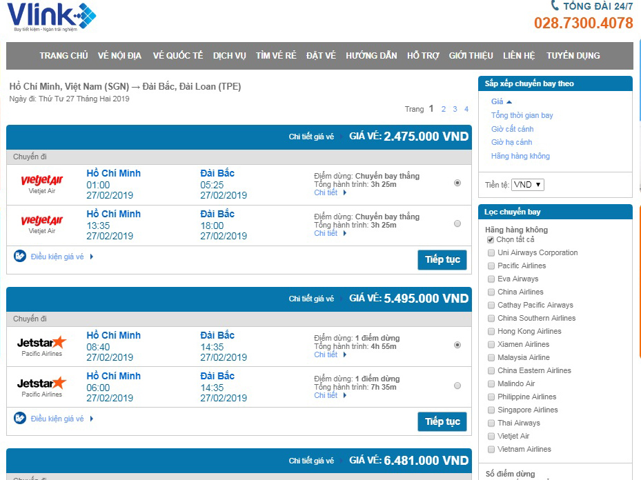 giá vé máy bay Vietjet Đài Loan