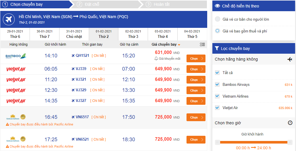 vé máy bay đi phú quốc
