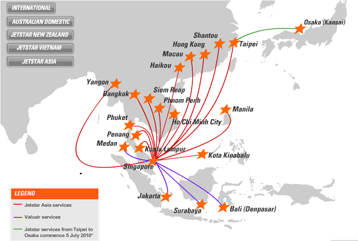 Mạng đường bay Jetstar